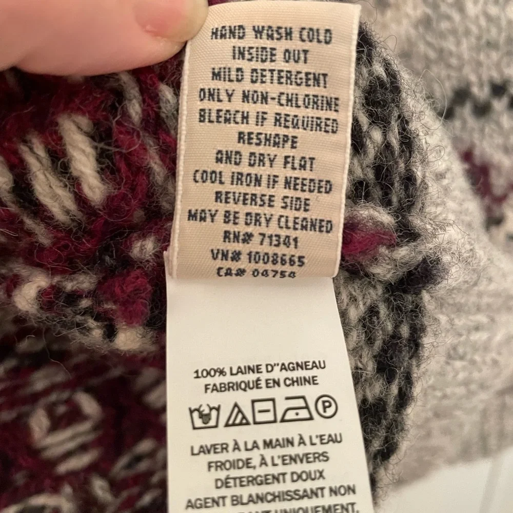 L.L. Bean 100% Lambswool Full Zip Cardigan Size Extra Small